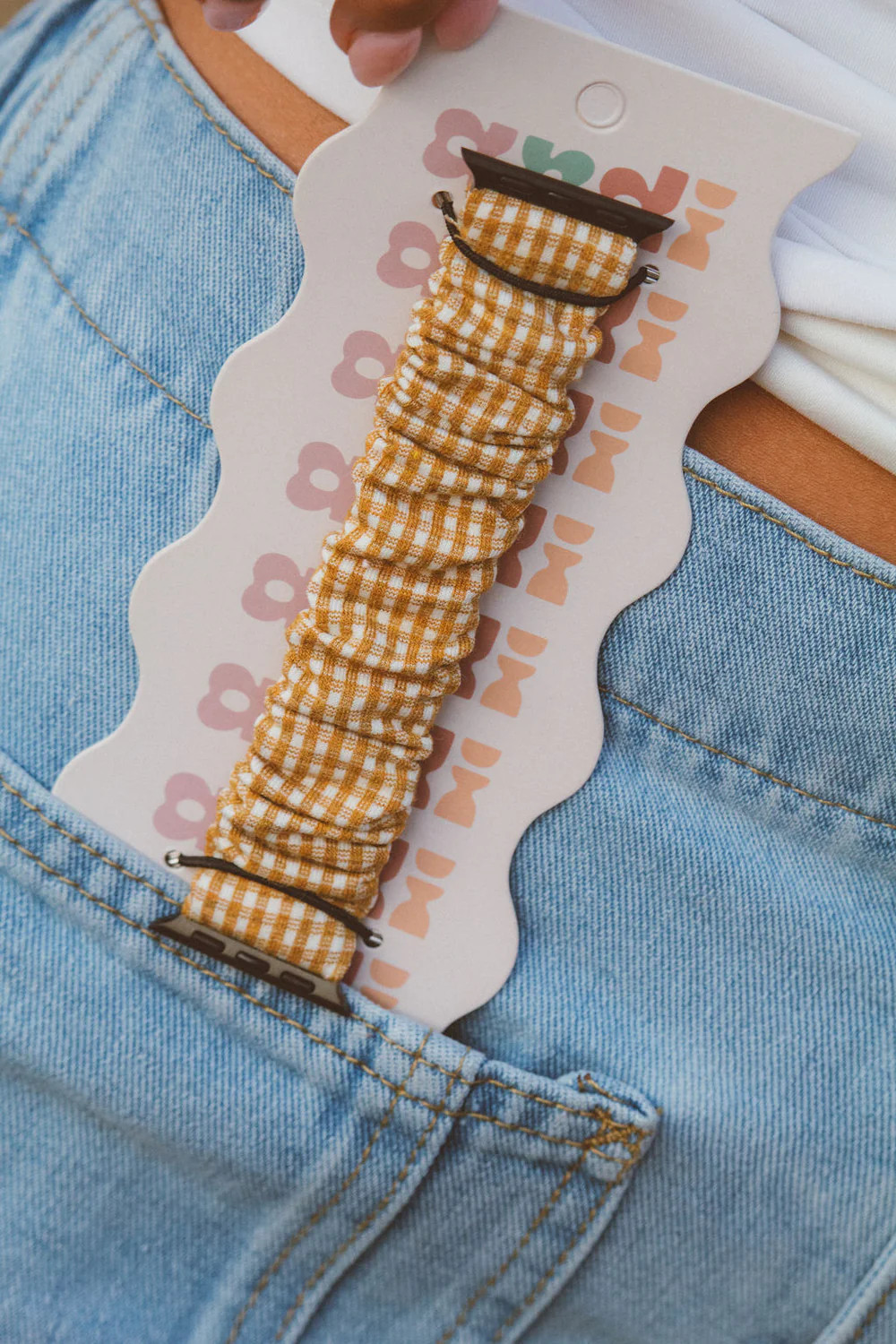Mustard Gingham Watch Band | Shop Andi