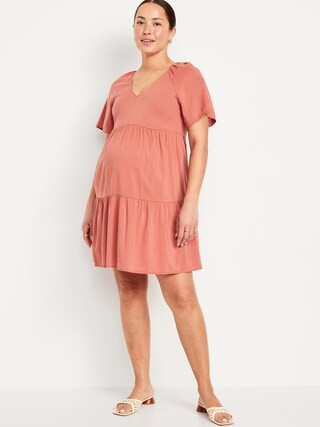 Maternity Flutter-Sleeve Dress | Old Navy (US)