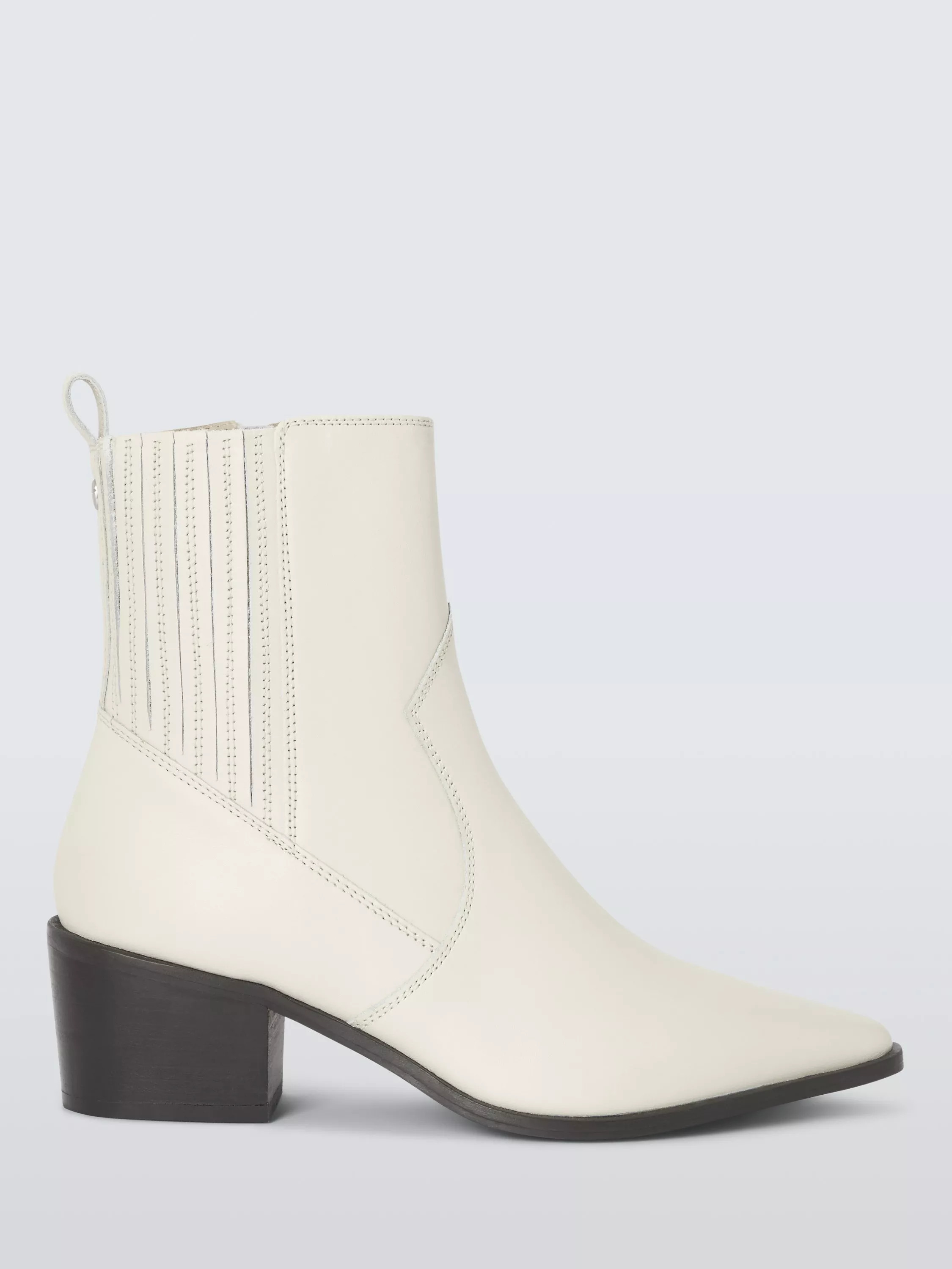 AND/ORPixie Leather Heeled Chelsea Western Boots, Off White | John Lewis (UK)