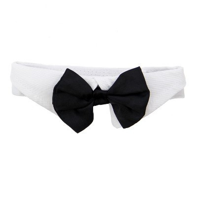 Doggie Design White Collar with Black Satin Bow Tie (X-Small) | Target
