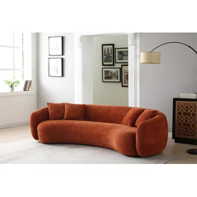 5 - Seater Boucle Sofa Sectional Curved Sofa with Teddy Fleece, Offering Comfort, Style and Relaxation for Family Gatherings | Wayfair North America