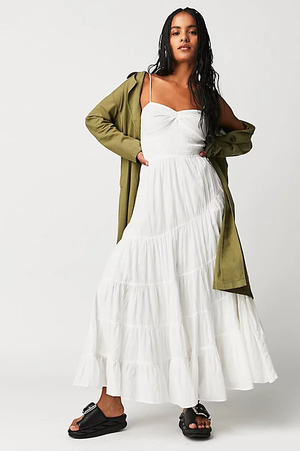 Sundrenched Solid Maxi Dress by Free People, Ivory, XL | Free People (Global - UK&FR Excluded)