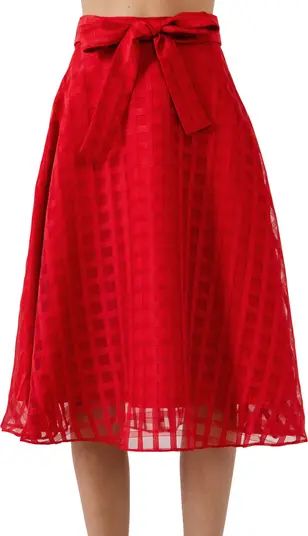 English Factory Plaid Fit & Flare Midi Skirt | Nordstrom | Nordstrom