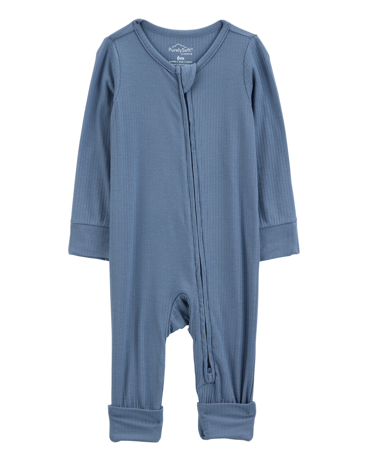 Baby Solid 2-Way Zip PurelySoft Convertible Foot Sleep & Play Pajamas - Navy - Carter's | Carter'... | Carter's Inc