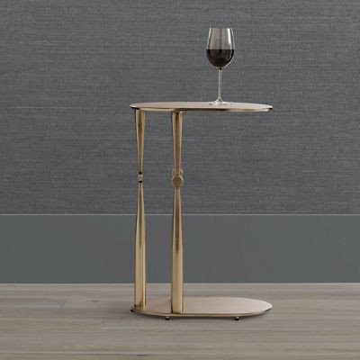Korsa Slider Drink Table with Brass Finish & Spindle-Style Supports | Frontgate