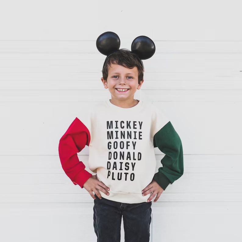 READY TO SHIP • Holiday Mickey + Friends Character Sweatshirt • Toddler + Kids Sizes • Disn... | Etsy (US)