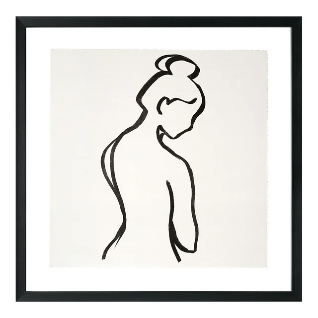 Crystal Art Gallery Minimalist Abstract Woman Framed Print Wall Art, Black and White - Walmart.co... | Walmart (US)