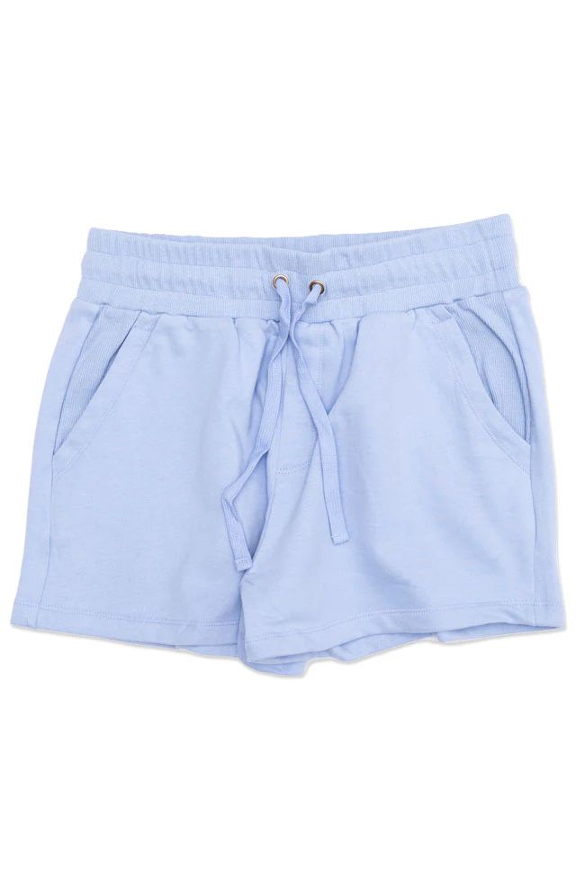 Infinite Heart Periwinkle Lounge Shorts | The Pink Lily Boutique