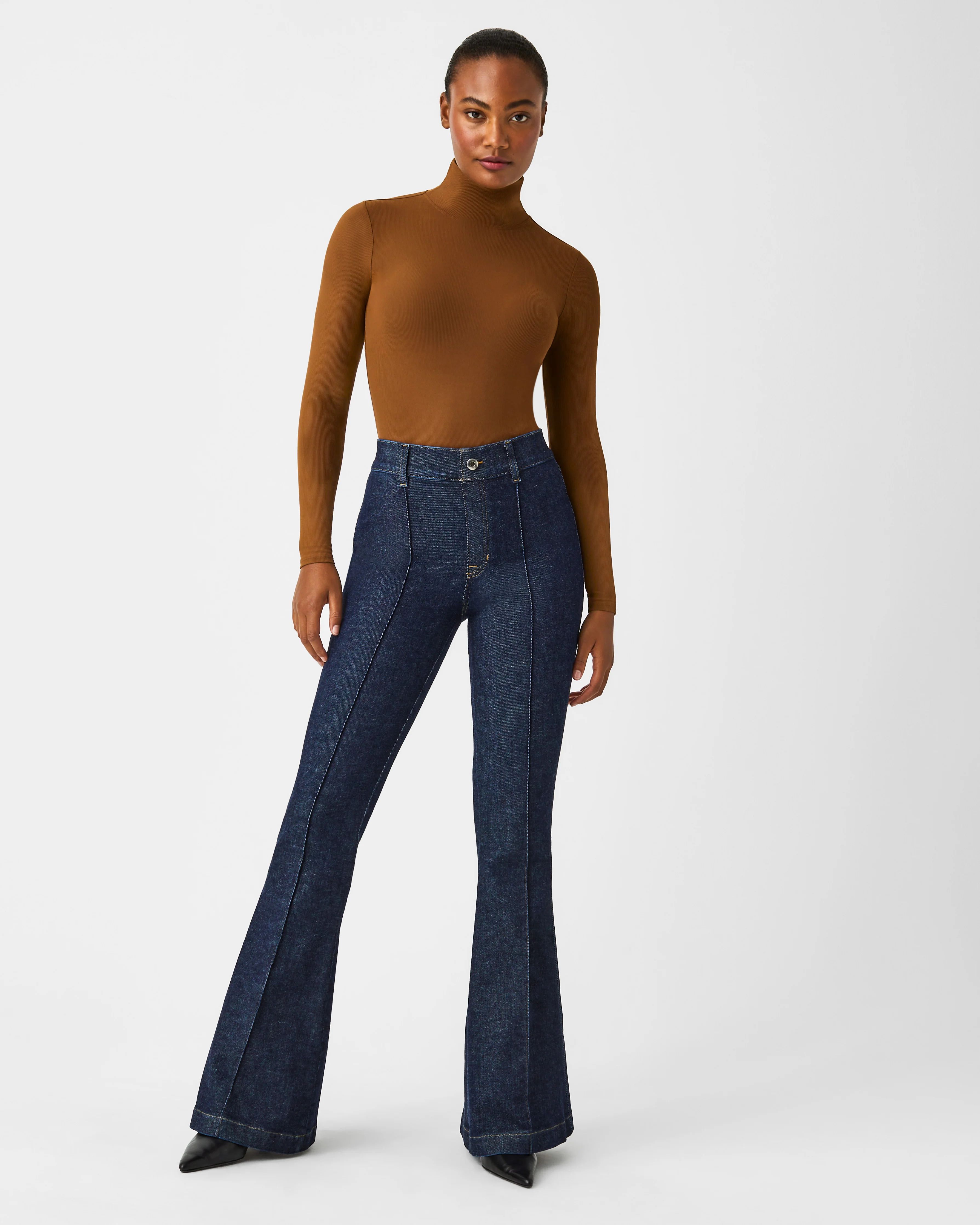 Pintuck Flare Jeans | Spanx