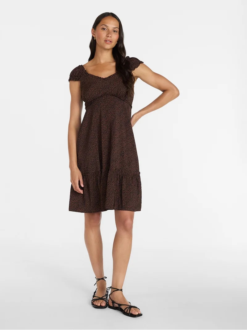 Time and Tru Women\u2019s Empire Waist Mini Dress, Sizes XS-XXXL | Walmart (US)