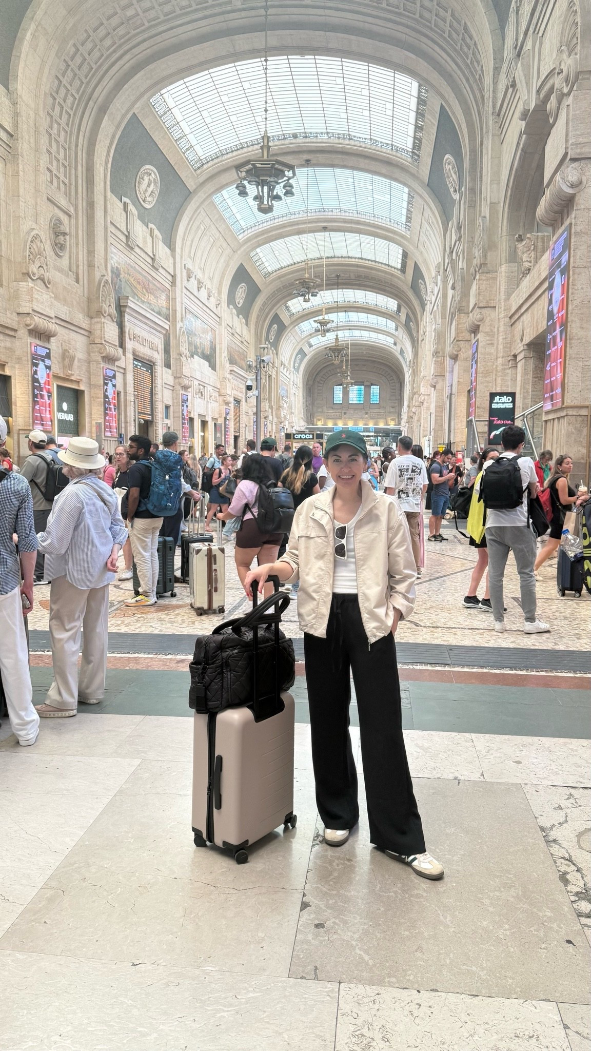 Milan to Bologna 

I know why these wrinkle free pants are perfect for travel. Tons of colors 3 lengths and versatile enough for casual and dressy looks. 

I’m 5’4” size 25 and seasons an xs regular length