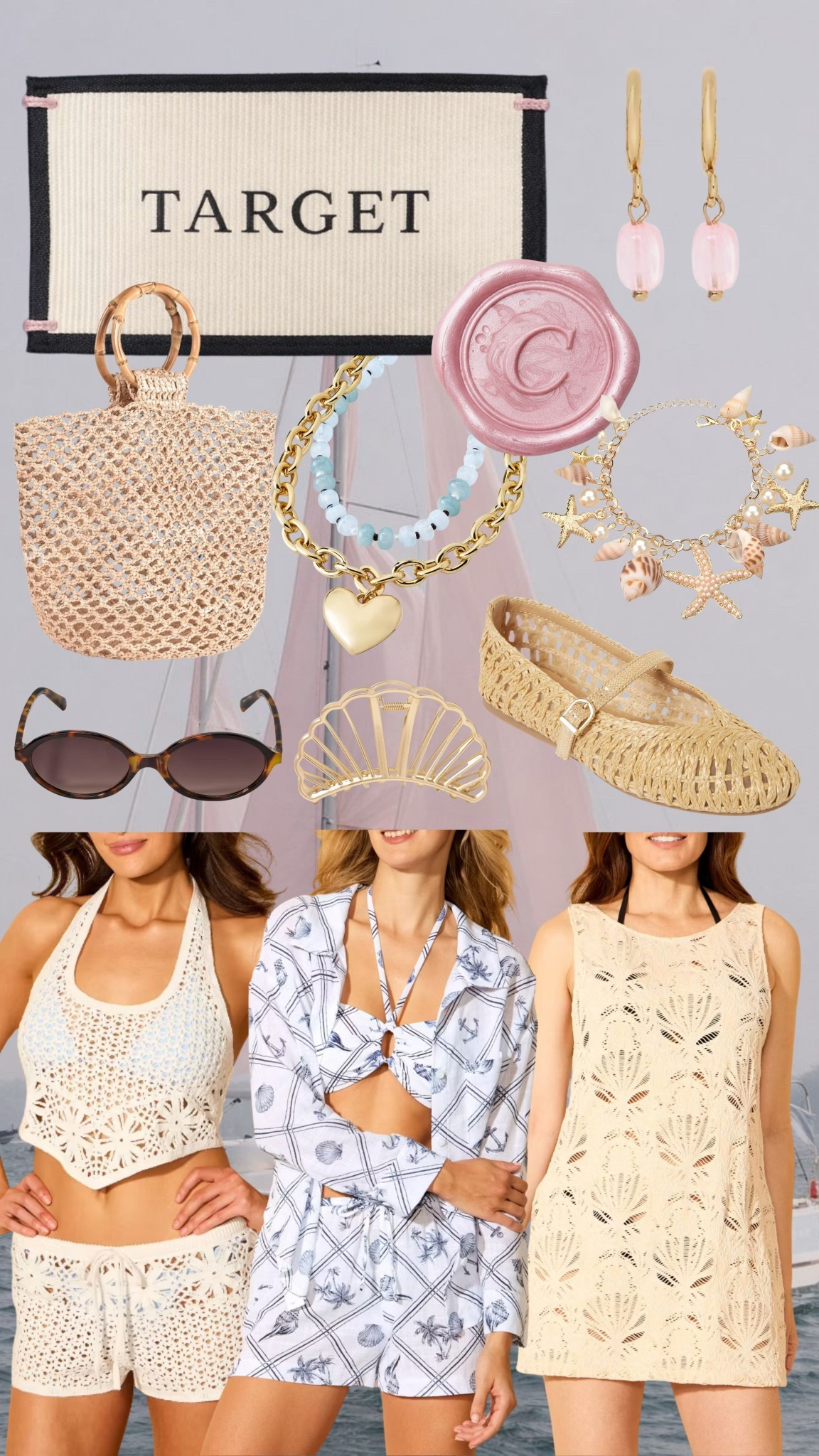 Target new arrivals!! 🤍 perfect for spring, beachy finds, rattan flats, Miu Miu sunglasses dupes, heart necklace 

#LTKSeasonal #LTKootd #LTKTravel