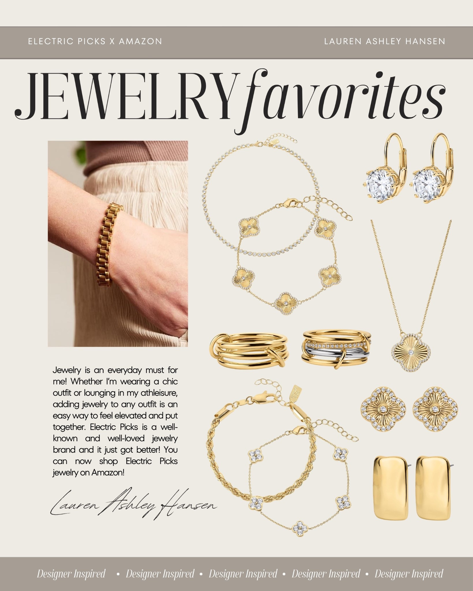 Electric Picks is now available to shop on Amazon! They have the highest-quality designer-inspired jewelry that will elevate any outfit, from athleisure to business professional.

#LTKgrwm #LTKootd #LTKBeauty