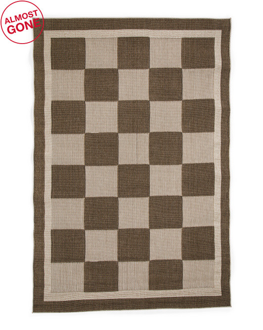 Made In Turkey Indoor Or Outdoor Checkerboard Rug | TJ Maxx