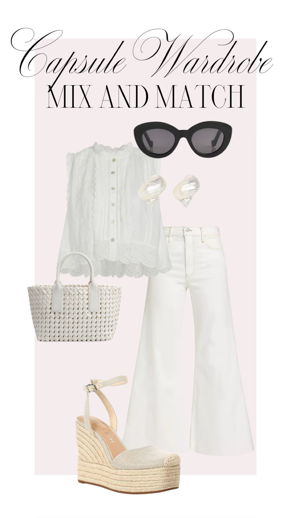 Time to start mix matching our capsule wardrobes. My favorite Farm Rio top and Frame jeans can be dressed up or down to last all summer!