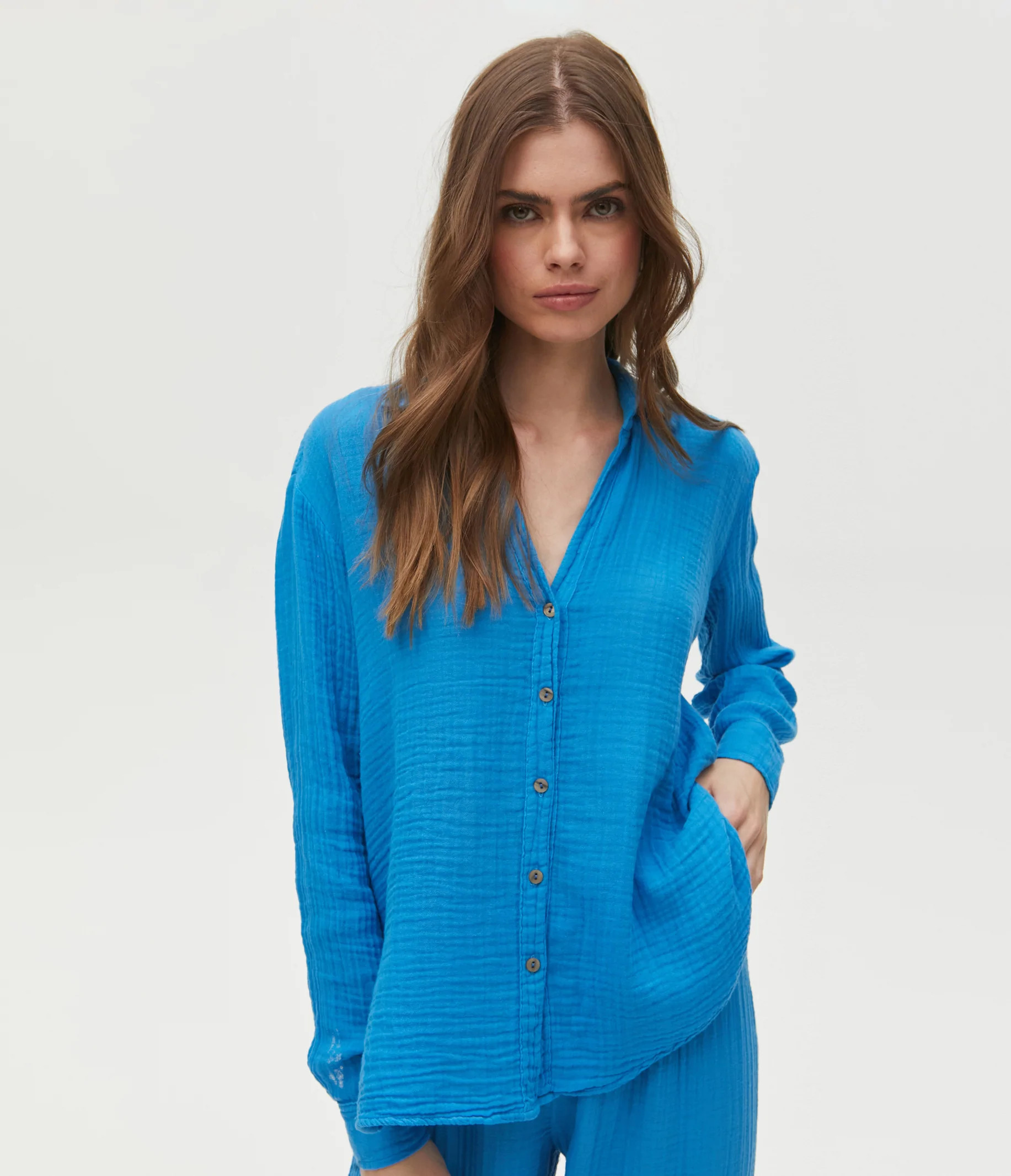 Leo Gauze Button Down Shirt | MichaelStars.com