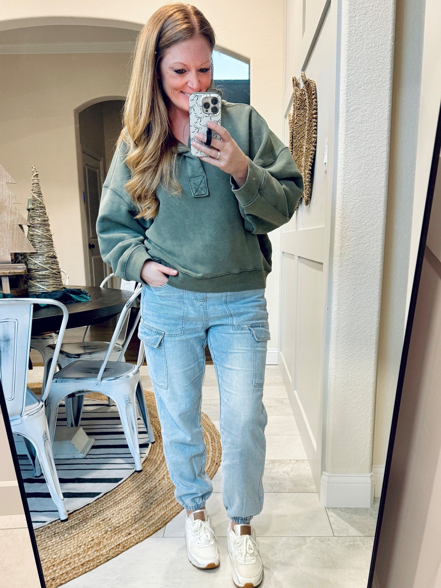 Sports Saturday! Perfect casual but comfy outfit.

Free People Pullover: normal size M
Walmart denim joggers: small (I'm normally a M)

#LTKmomlife #LTKOver40