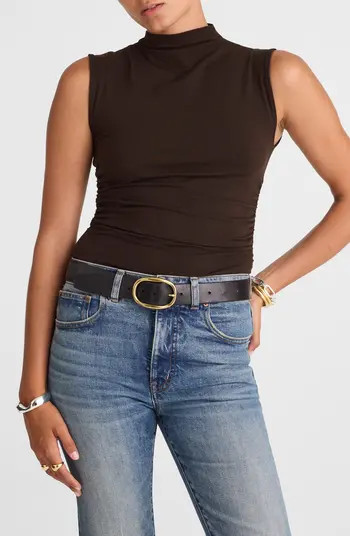 Ruched Mock Neck Sleeveless Top | Nordstrom
