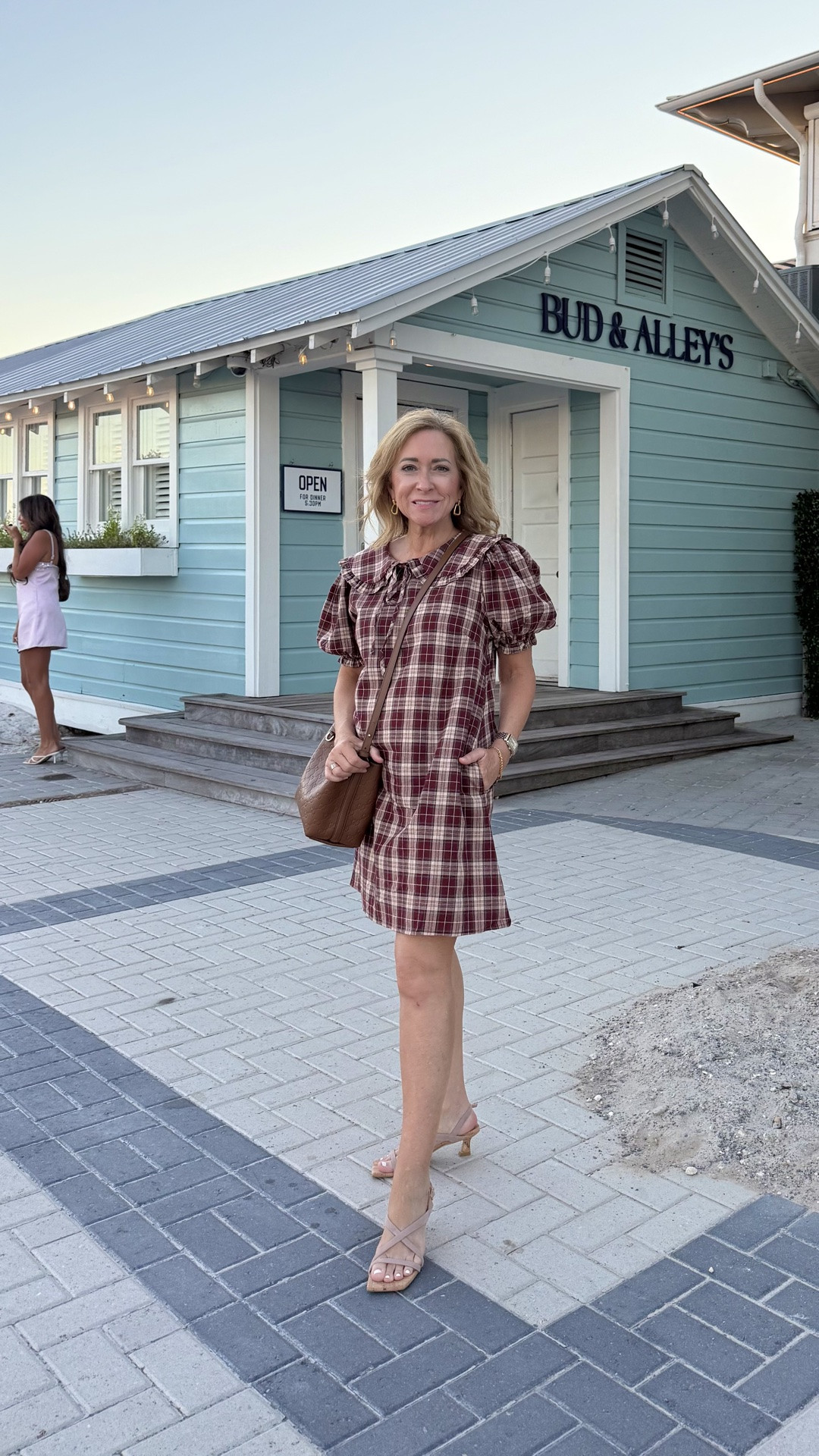 What a fun night filled with sunset views, delicious food and amazing company💕. 

This is me easing into fall styles while it’s still
warm outside. This darling plaid dress is not only cute but so comfortable, and has pockets. For reference I am 5’0 wearing an XS. 
￼

#LTKootd #LTKOver40 #LTKPetite