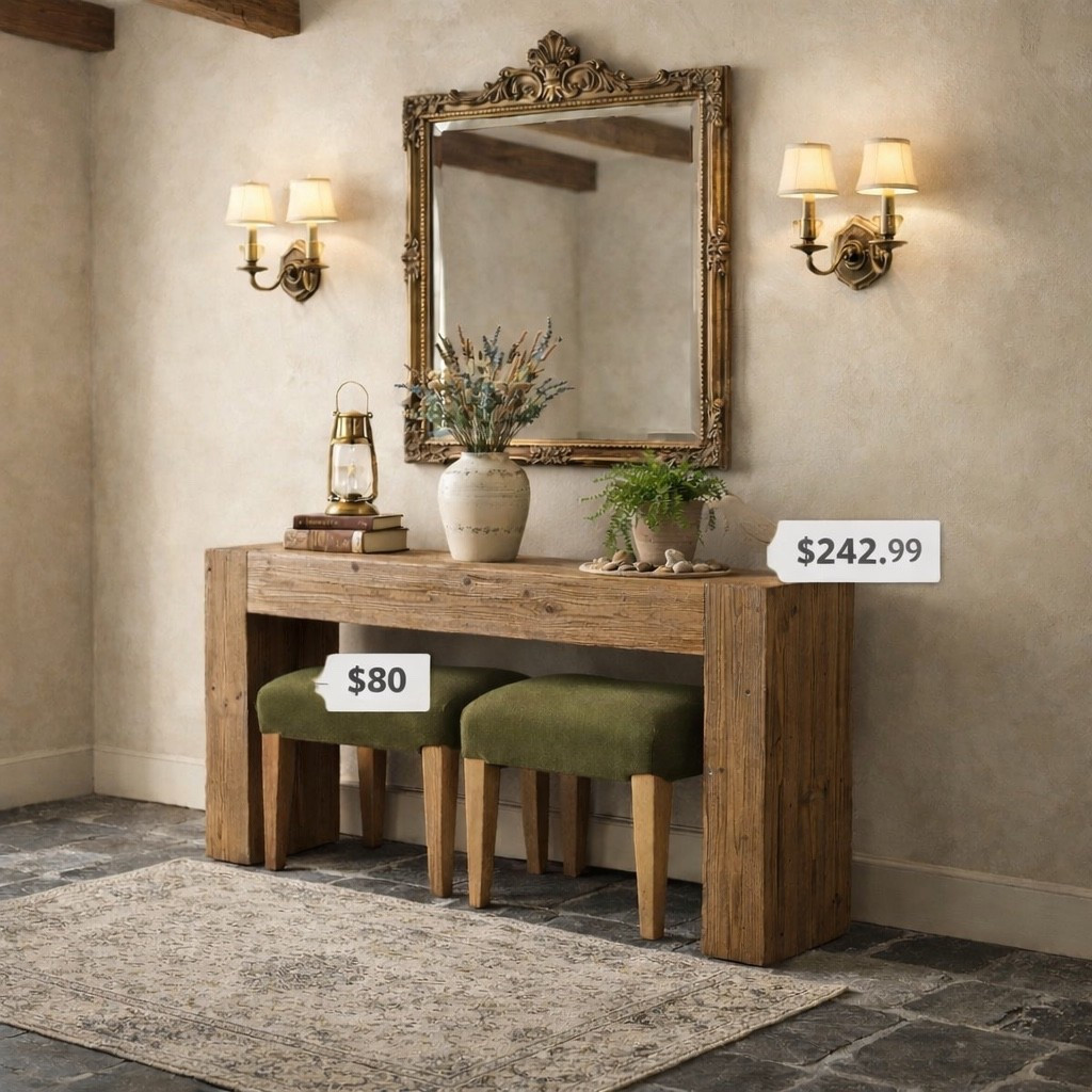 Crazy low prices on this console and cute ottomans #target #wayfair 

#LTKHome