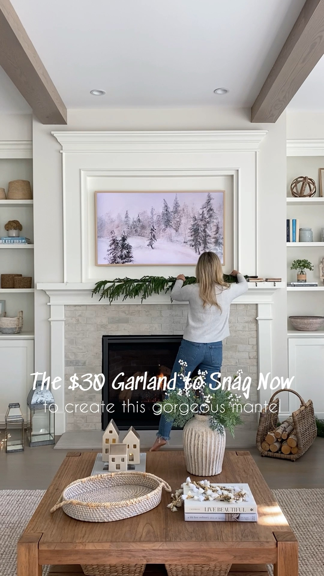 Christmas mantle garland to snag now! I used 2 strands of Norfolk pine and 2 strands of Target garland to create this look!!

#christmasmantel #christmasgarland

#LTKHoliday #LTKSaleAlert #LTKSeasonal