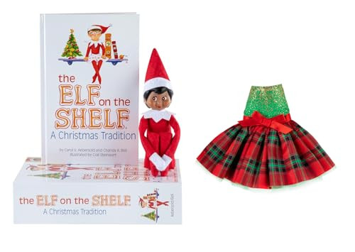 The Elf on the Shelf® Brown Eyed Girl with Claus Couture Collection® Gifts & Glamour Party Dress | Amazon (US)