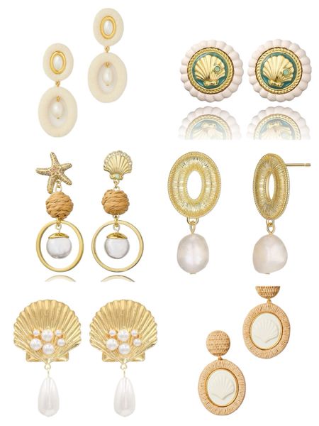 Summer earrings, statement earrings, raffia earrings, pearl earrings, shell earrings, grandmillennial jewelry 

#LTKOver40 #LTKFindsUnder50 #LTKFindsUnder100