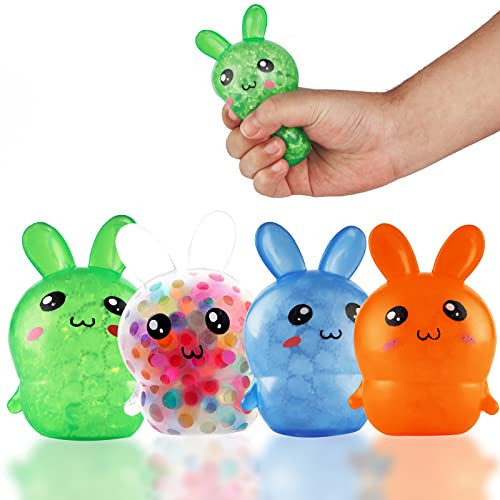 Easter Basket Stuffers, 4 Pack Squishy Easter Bunny Stress Balls for Adults, Easter Basket Stuffers, Easter Toys Stress Relief Fidget Balls ,Easter Basket Ideas Gifts | Amazon (US)