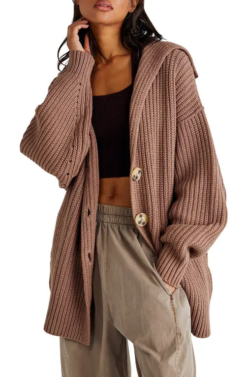 Free People Swim Too Deep Cardigan in Strawberry Roan at Nordstrom, Size X-Large | Nordstrom