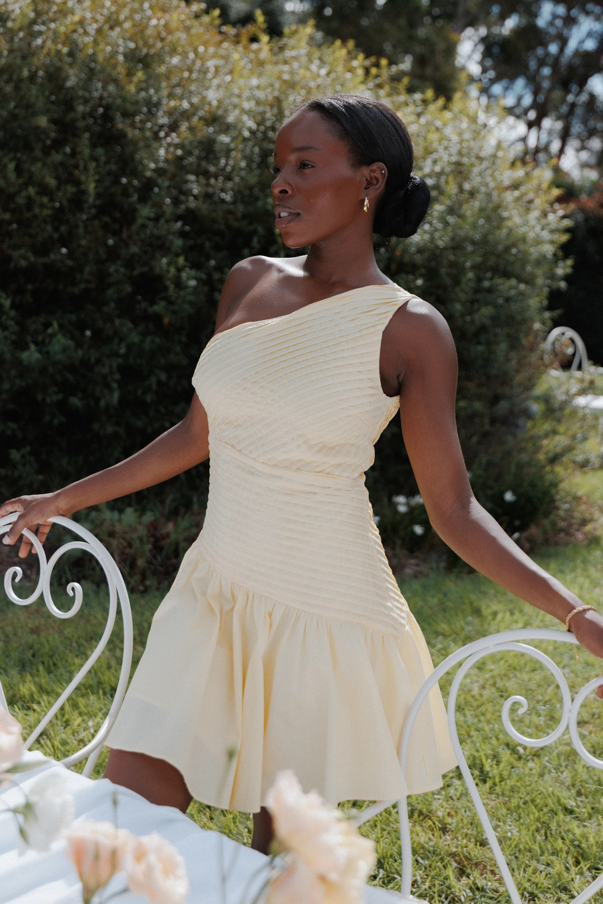 Elaria Off Shoulder Mini Dress - Butter Yellow | Petal & Pup (US)