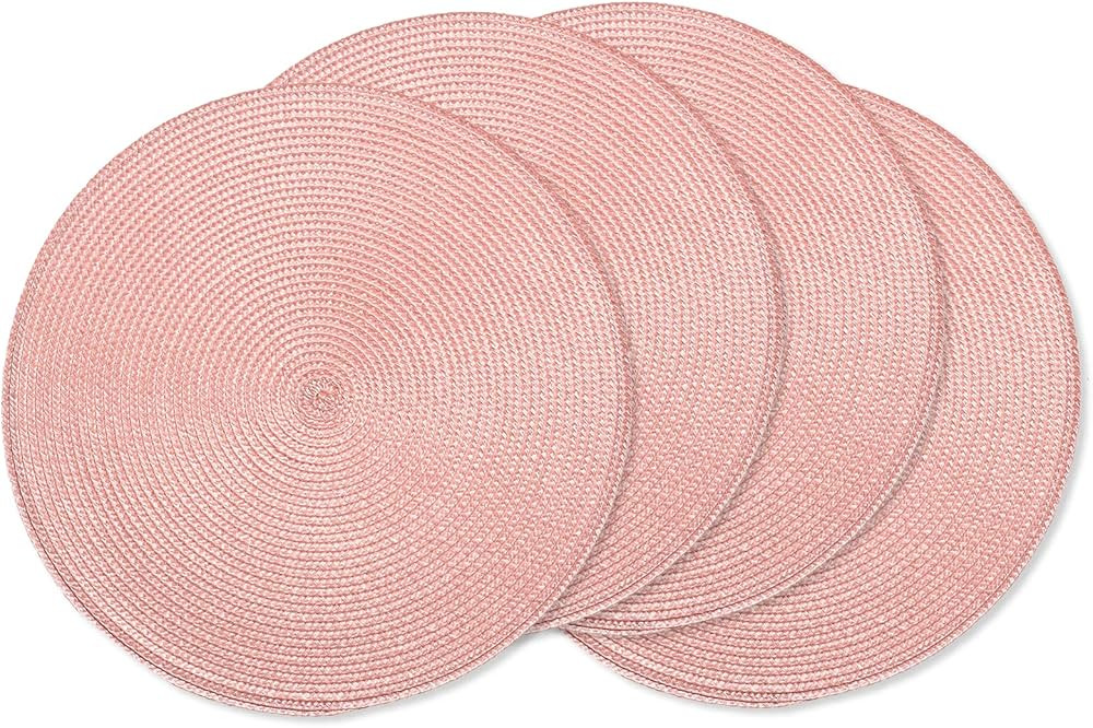 AHHFSMEI Round Braided Placemats Set of 4 Round Table Mats for Dining Tables Natural Woven Heat R... | Amazon (US)
