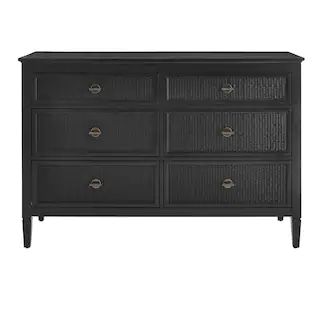 Home Decorators Collection Marsden Black 6-Drawer Cane Dresser (54 in W. X 36 in H.) 05614-02 (Ep... | The Home Depot