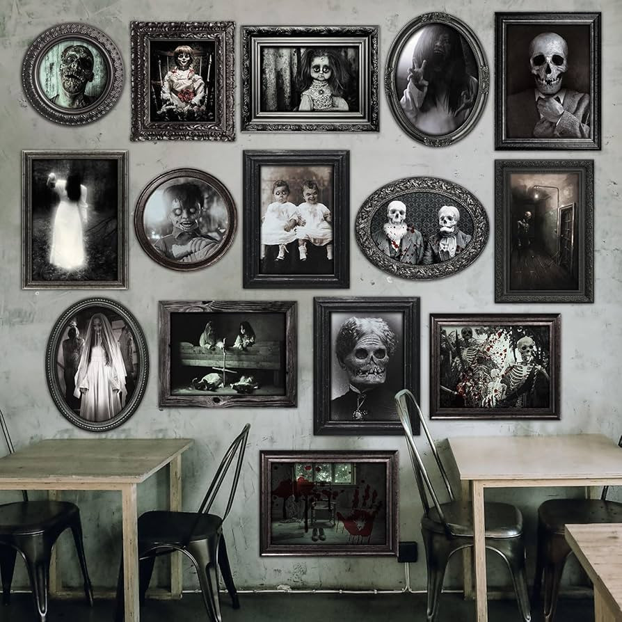 Benjia 15 Halloween Gothic Creepy Skull Photos Haunted Horror Picture Frame, Waterproof Durable, ... | Amazon (CA)