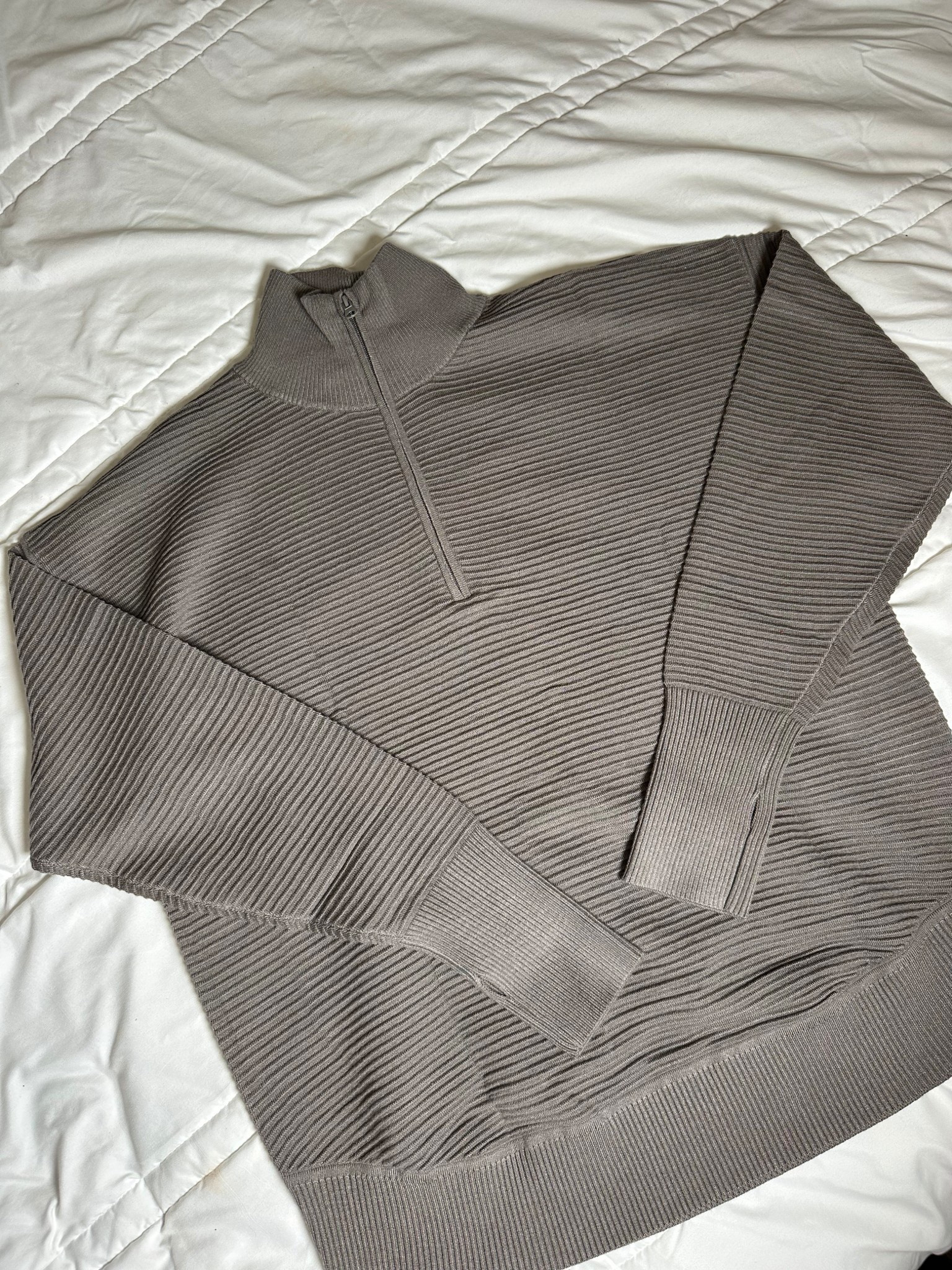 Cute ribbed quarter zip in a greenish grey! So cute! Comes in other colors as well! On sale for $29 & so comfy! Ranges from sizes S-XXL!

#LTKSaleAlert #LTKFindsUnder50 #LTKFindsUnder100
