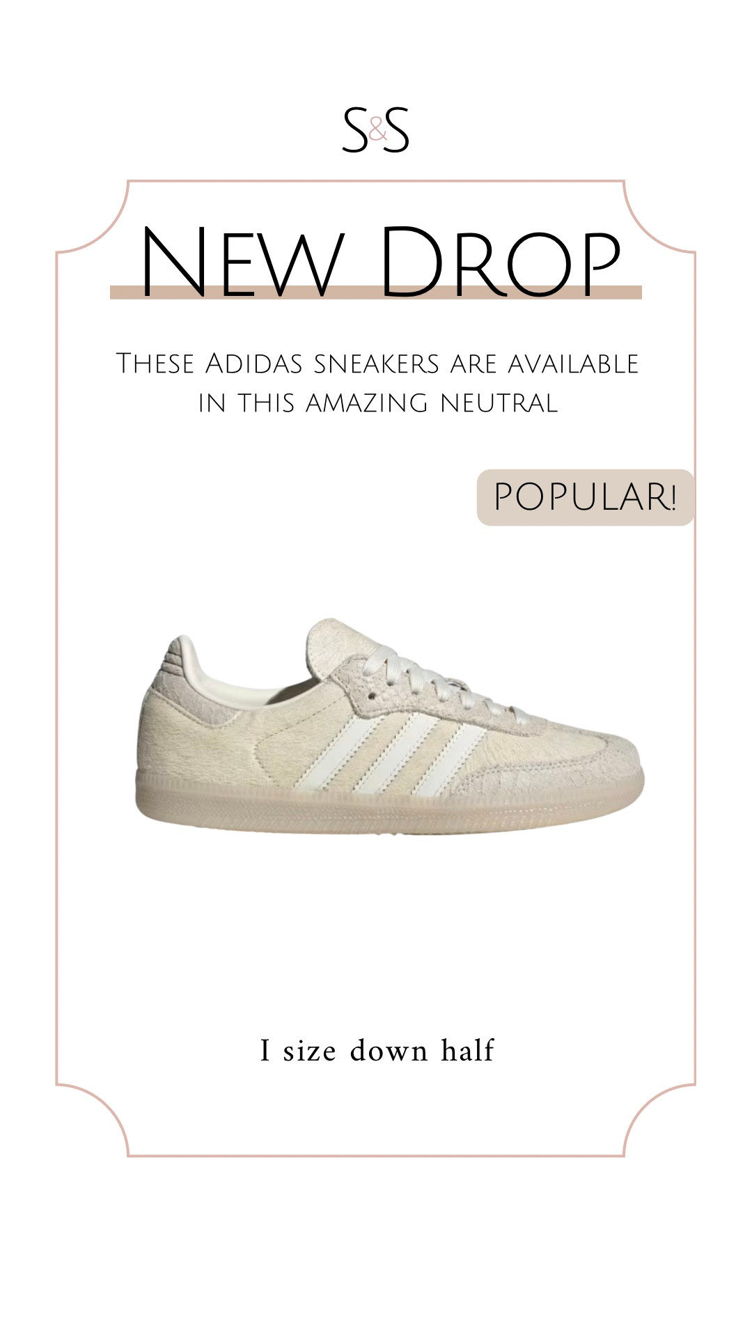 I size down half a size in these and they're perfect for literally everything.

adidas sneakers, neutral sneakers, beige sneakers, women's casual shoes, comfortable sneakers, everyday sneakers, athletic shoes, walking shoes, neutral athletic wear, beige shoes, casual outfit shoes, comfortable walking shoes, sporty casual style, neutral footwear, everyday casual shoes

#LTKSeasonal #LTKOver40 #LTKmomlife