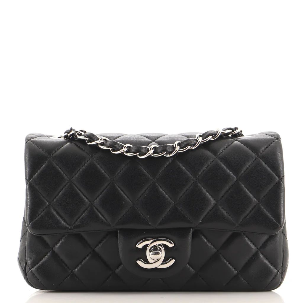 Chanel Classic Single Flap Bag Quilted Lambskin Mini Black 1343321 | Rebag