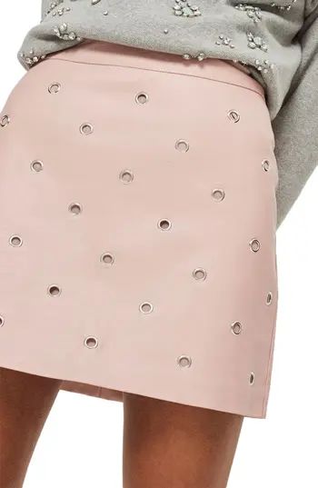 Women's Topshop Grommet Faux Leather Skirt | Nordstrom