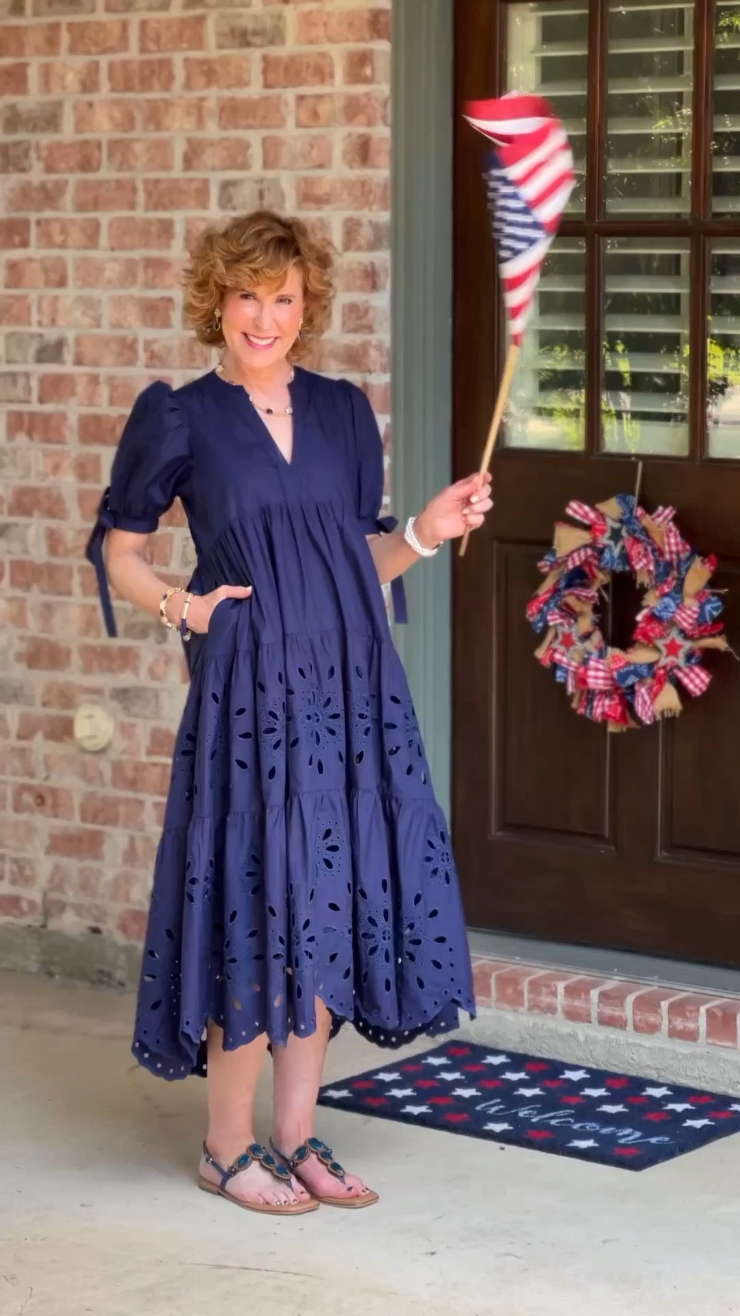 Happy July 4th!

This pretty eyelet maxi dress / midi dress has puff sleeves, a V-neck and scallop hem skirt.

It’s up to 30% off today in the Avara tiered sale!

#LTKSummerSales #LTKFindsUnder100 #LTKSaleAlert