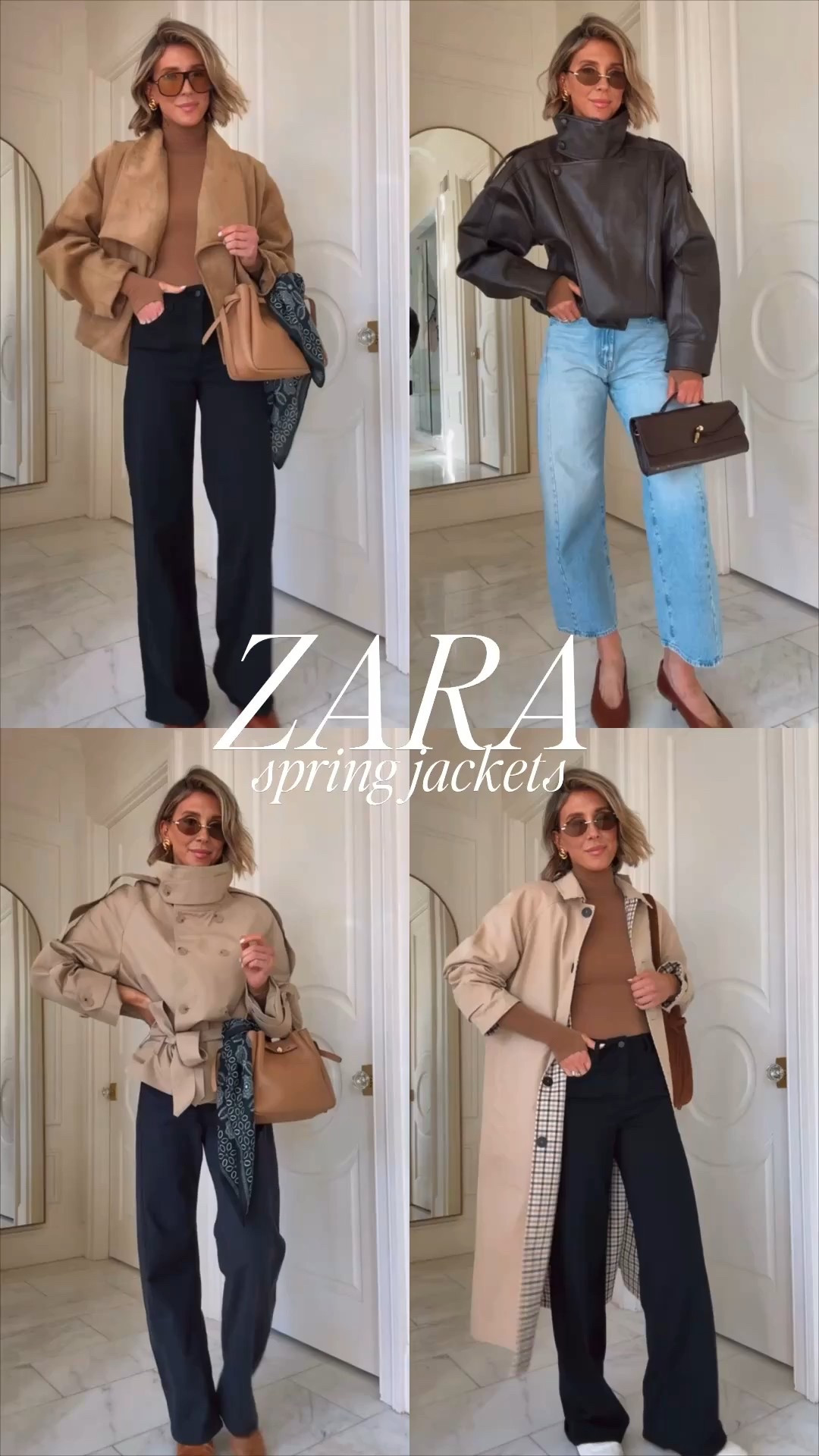 @Zara spring jackets I'm wearing size small in all which fit tts 

#LTKootd