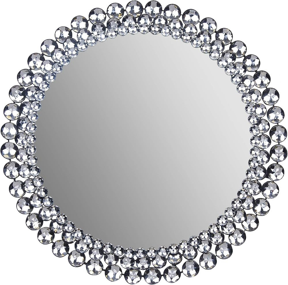 Everly Hart Collection Round Jeweled Mirror, 24" | Amazon (US)