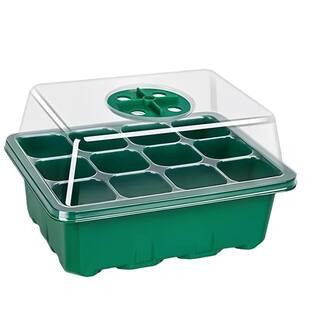 Green Plastic Seed Starter Trays with Humidity Dome and Base for Plant Propagation and Seeds Growing Starting (5-Pack) | The Home Depot