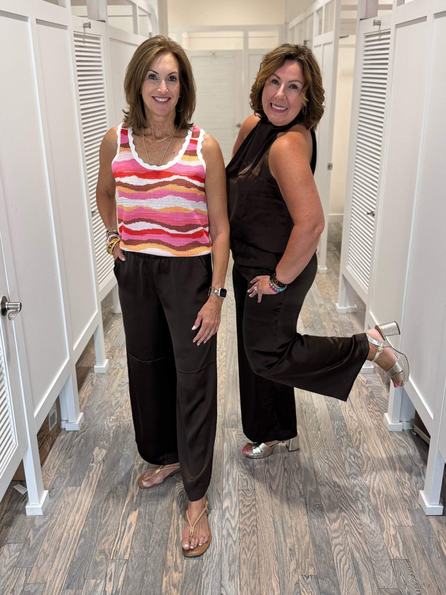 Fluid wide leg pants - satin like 

Size M & L
Sweater Tank - Medium 
Halter satin top - L 

#LTKSaleAlert #LTKFindsUnder50 #LTKStyleTip