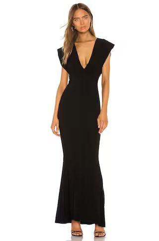 Norma Kamali X REVOLVE V Neck Rectangle Gown in Black from Revolve.com | Revolve Clothing (Global)