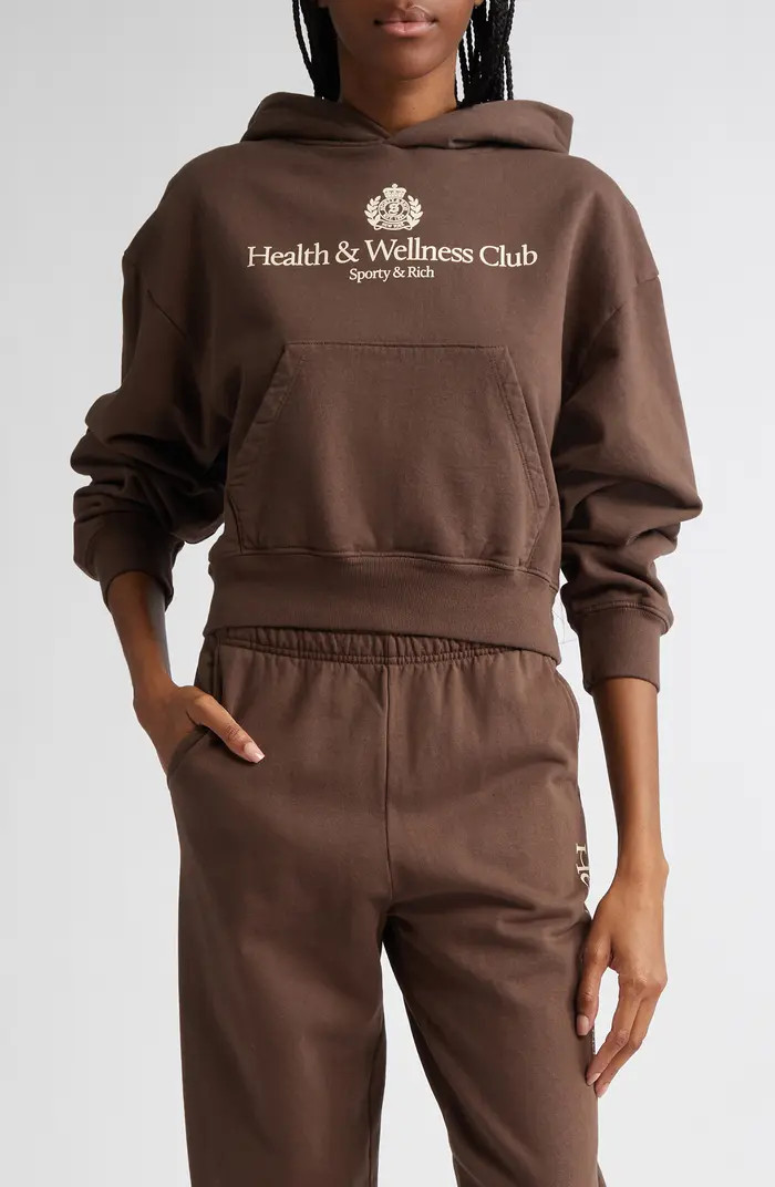 Sporty & Rich Crest Crop Graphic Hoodie | Nordstrom | Nordstrom