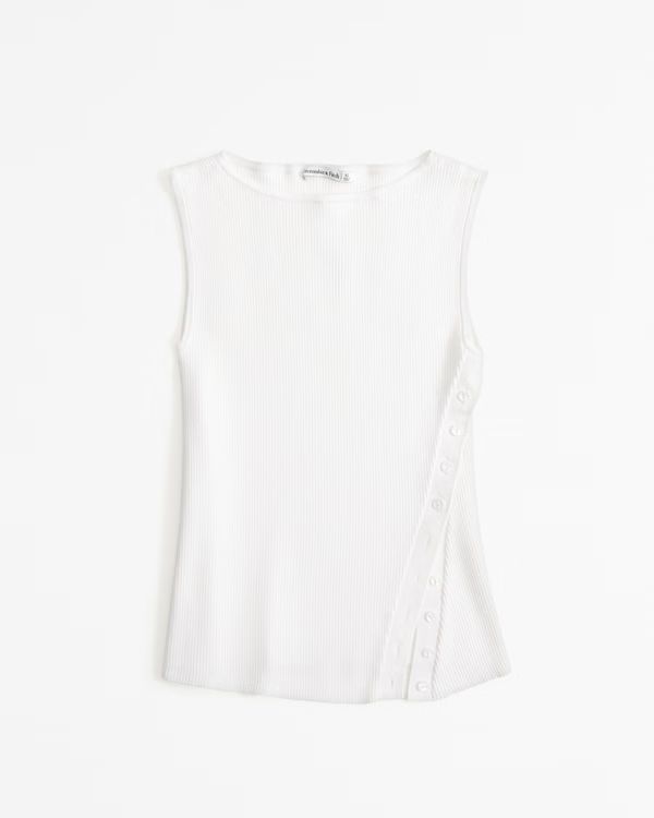 Asymmetrical Button Sweater Tank | Abercrombie & Fitch (US)