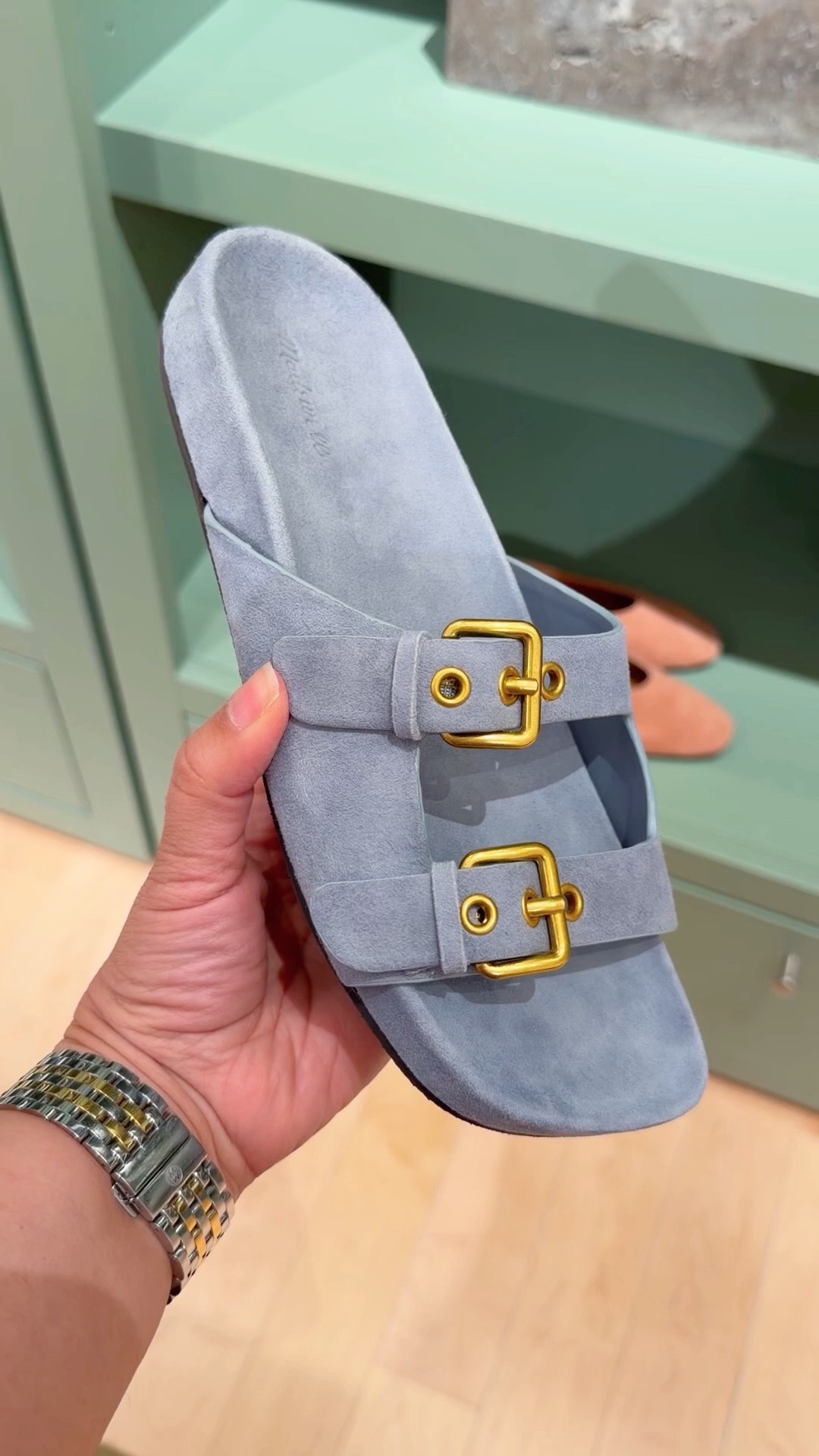 Madewell Sale! 25% off select bags and accessories including these cute sandals with code SUNNY. 

These double strap suede sandals look so comfy and this light blue color is so pretty for spring and summer! Great for everyday casual outfits and vacation outfits too. 

#LTKxMadewell #LTKSaleAlert #LTKOver40