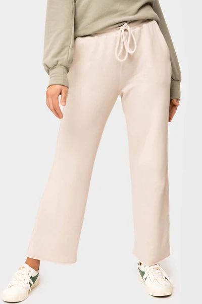 Luxe Lounge Raw Edge Wide Leg Ankle Pant | Gibson