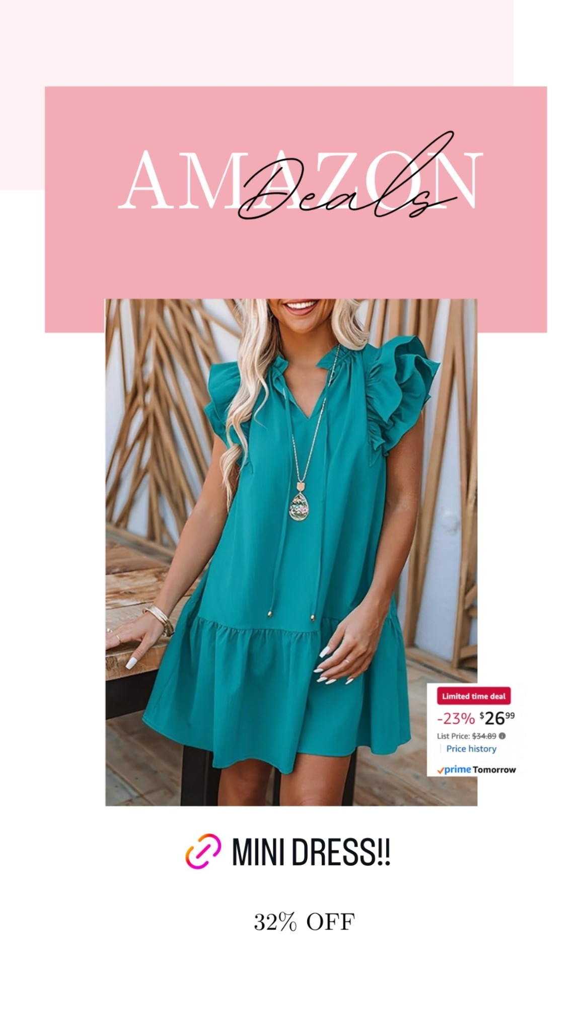 Flutter sleeve mini dress on deal! 

#LTKMidsize #LTKSeasonal #LTKSaleAlert