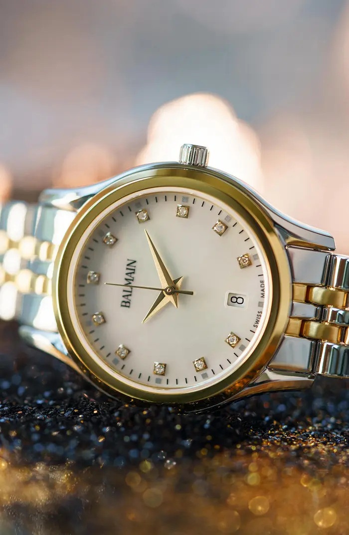 Beleganza Diamond Two-Tone Bracelet Watch, 27.5mm | Nordstrom