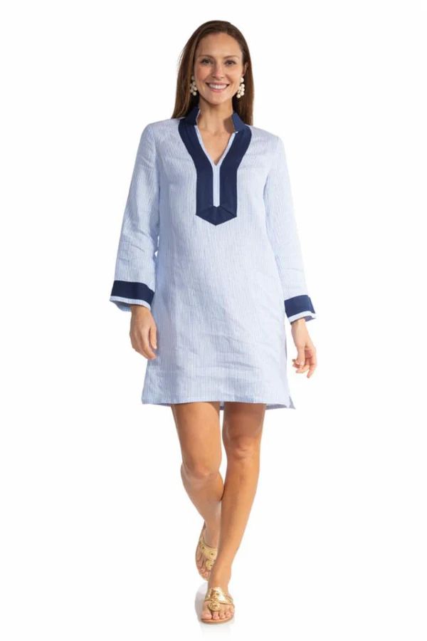 Stripe Linen Long Sleeve Classic Tunic | Sail to Sable